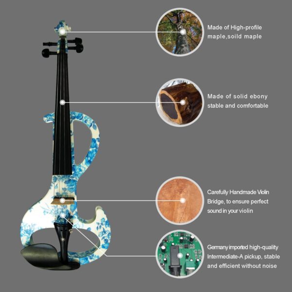 30027719727e4af989496d6248935857 100% Handmade Premium Electric Violin Full Size 4 4 Professional Silent Violin For Student Solid Wood(DSZA)