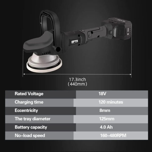 3065f3d161024645b72f70df0aed18fd 18V Cordless Car Polisher, 15mm Orbit 2000-4800 OPM Portable Buffer Polisher with 7 Variable Speed 2Pcs 4.0Ah Battery, 6 Sponge Pads,2 Wool Pad, Tool Bag for Car Polishing, Waxing