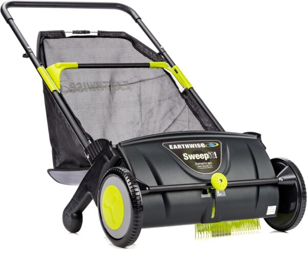 30851b2e40144a0aad48598e06b39dc4 21-Inch Width Leaf & Grass Push Lawn Sweeper, Black