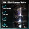 145A MIG Welder, 110V/220V Dual Voltage Gas/Gasless Flux Core MIG Welder/Lift TIG/Stick 3 in 1 Synergic MIG145 9GEN Welding Machine, Flux/Solid Welder Digital Screen Display
