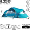 UNP Camping Tent 10-Person-Family Tents, Parties, Music Festival Tent, Big, Easy Up, 5 Large Mesh Windows, Double Layer, 2 Room, Waterproof, Weather Resistant, 18ft x 9ft x78in