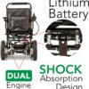 2020 New Folding Ultra Lightweight Electric Power Wheelchair, Silla de Ruedas Electrica, FDA Approved and Air Travel Allowed, Heavy Duty, Mobility Motorized, Portable Power (17.5′′ Seat Width)