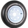 Two Trailer Tires On Rims 5.30-12 530-12 5.30 X 12 5 Hole Wheel White Spoke