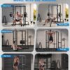 Sportsroyals Power Cage,1600lbs Multi-Function Power Rack with Adjustable Cable Crossover System and More Training Attachment, Weight Cage for Home Gym
