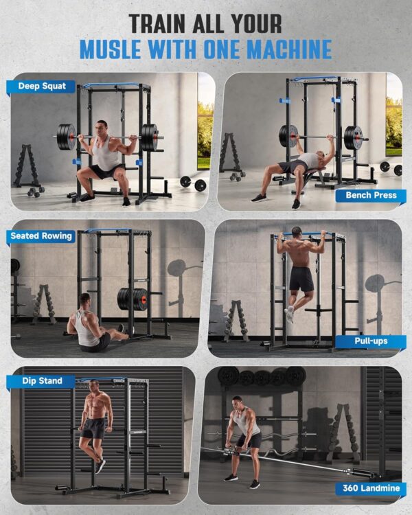 3336c35f31524c159ce67553fffc4f6b Sportsroyals Power Cage,1600lbs Multi-Function Power Rack with Adjustable Cable Crossover System and More Training Attachment, Weight Cage for Home Gym