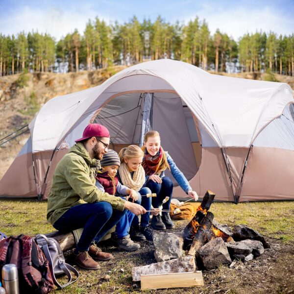33909180e390418aa00b513e1baf1375 UNP Camping Tent 10-Person-Family Tents, Parties, Music Festival Tent, Big, Easy Up, 5 Large Mesh Windows, Double Layer, 2 Room, Waterproof, Weather Resistant, 18ft x 9ft x78in