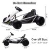24V Go Kart for Kids 8-12, 300W*2 Motors, 9Ah Battery, 8MPH Speed, Music, Horn, 175lbs Max Load – White