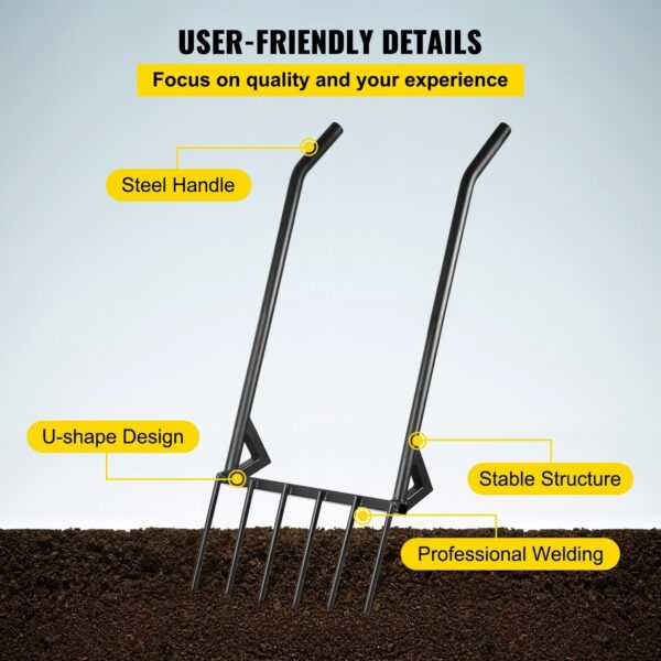 34dd428214c3451fbd6c85da5176ecd6 Premium 46-Inch Hand Tiller Broad Fork Tool For Gardening Cultivating