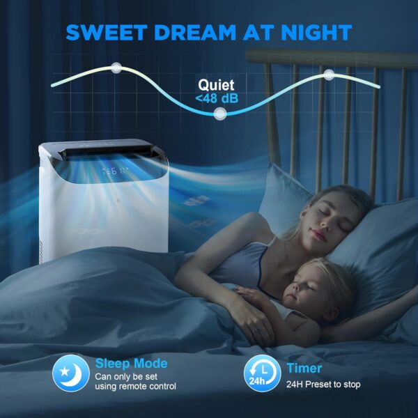 36ff4b6478be4773b876b9668edf729e 14000 BTU Portable Air Conditioners with Remote Control, 3-in-1 Free Standing Cooling AC Unit with Fan & Dehumidifier, Cools Room up to 700 sq.ft, Smart/Sleep Mode,3 Speed,Auto Swing,24H Timer