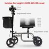 4 Wheels Knee Scooter Walker, All Terrain Rolling Steerable Adjusted Height Walking Aid with Storage Bags