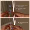 SONGMICS LED Mirror Jewelry Cabinet Standing Jewelry Armoire Organizer Box with Full-Length Mirror and Adjustable LED Lights White