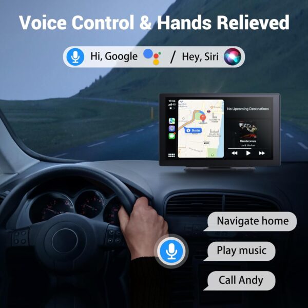 39db7fd7b1de40e49be8512dc5143662 Wireless Apple Carplay Screen for Car 4K Dash Cam, 9" Portable Apple Carplay & Android Auto Car Stereo, with 1080p Backup Camera, GPS Navigation/Mirror Link/Voice Control/Bluetooth