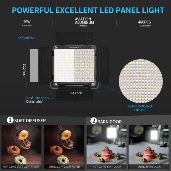2 Pack LED Video Lighting Kits with APP Control