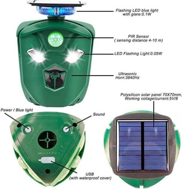 3a338b8ecb3c440dbe5c2a5424a77134 2021 New 360 Degree Solar animal Repeller