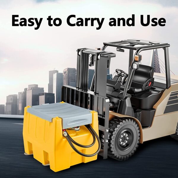 3a56885651d84519b0d547676347e822 TECSPACE 58 Gallon Gasoline Tank, Portable Fuel Tank with 12V Electric Fuel Transfer Pump, 40 GPM Gasoline Fuel Tank with 4 Meters Hose for Gasoline Transportation (Yellow, 58 gal)