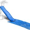 XDP Recreation 6 Foot Water Wave Slide with Built In Adjustable Sprinkler, Freestanding with Ground Pad and Hose Extension for Lawn Fun, Ages 3 to 8