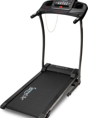 SereneLife Folding Treadmill - Foldable Home Fitness Equipment with LCD for Walking & Running - Cardio Exercise Machine - Preset and Adjustable Programs - Bluetooth Connectivity