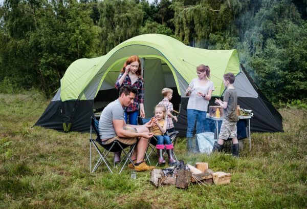 3ccb63ad671d46c28cadd11d70af4da0 UNP Camping Tent 10-Person-Family Tents, Parties, Music Festival Tent, Big, Easy Up, 5 Large Mesh Windows, Double Layer, 2 Room, Waterproof, Weather Resistant, 18ft x 9ft x78in