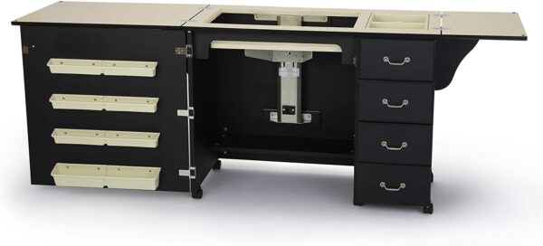 3d14d8d9fdd34910bbbb056dfd4dc67e 353 Norma Jean Sewing Cabinet for Sturdy Sewing, Cutting, Quilting, and Crafting with Storage and Airlift, Black Finish