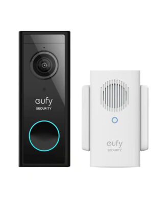 Security Video Doorbell 2K Wi-Fi Wireless Smart Video Camera with Chime – Black