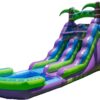 16’ Purple Tropical Lightweight Premium Commercial Grade Water Slide Inflatable with Attached Pool for Kids and Adults (with Blower), Wet Dry Use, Summer Fun