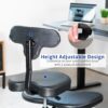 VIVO Cross-Legged Office Chair – Adjustable Height Floor Chair with Back Support for Yoga, Meditation, and ADHD (Black, CHAIR-CL02B-R)