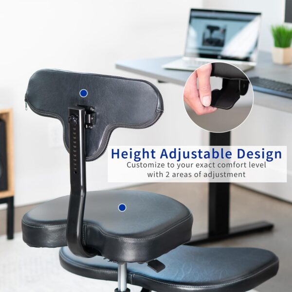 VIVO Cross-Legged Office Chair – Adjustable Height Floor Chair with Back Support for Yoga, Meditation, and ADHD (Black, CHAIR-CL02B-R)