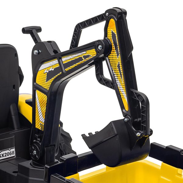 3f2aeb18e33a4ab4896fcd4926b5e440 3-in-1 Ride-On Tractor, 24V Electric, Excavator & Bulldozer, Remote Control, LED, Music, USB/Bluetooth max 66 lbs – Bright-yellow