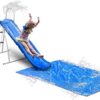 XDP Recreation 6 Foot Water Wave Slide with Built In Adjustable Sprinkler, Freestanding with Ground Pad and Hose Extension for Lawn Fun, Ages 3 to 8