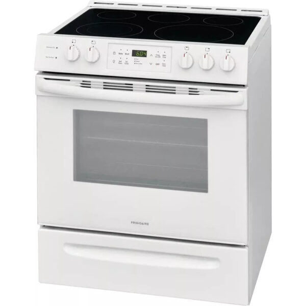 42e39711d653492cadecb5426f9a0bf3 30 in. 5.0 cu. ft. Single Oven �� White with NVS Black Glass
