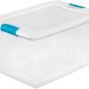 sterilite 64 quart clear storage tote with lids lot of 6