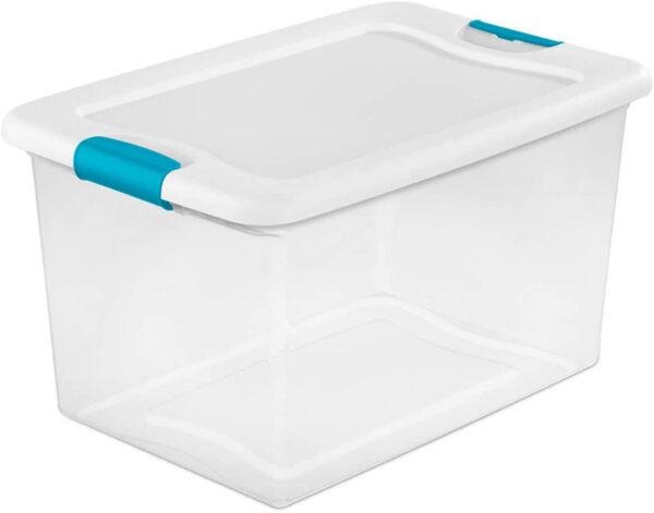 4325d9431d3a452facf891132ddc5e5f sterilite 64 quart clear storage tote with lids lot of 6