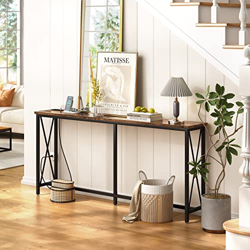 43d1630d3c7e409bae1f4edafebd3964 SUPERJARE 70 Inch Console Table with 2 Outlet and 2 USB Ports