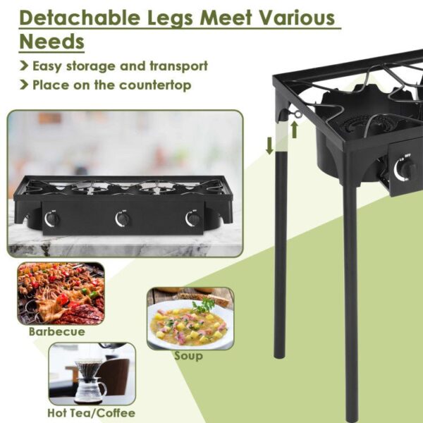 45e3e8fe8b79440191631b7139620dbf Portable 225000 BTU 3-Burner Propane Camping Gas Stove For Outdoor
