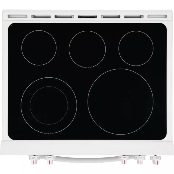46013baf404149599b180e3c8ef8f627 30 in. 5.0 cu. ft. Single Oven �� White with NVS Black Glass