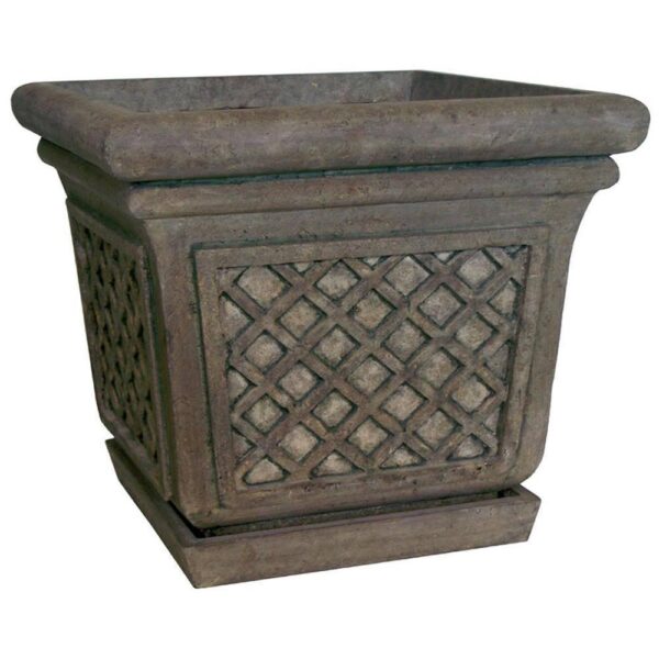 4743569ea10f4adda40174bd466dc7c0 24 in. Sq. in Granite Stone Square Lattice Pot
