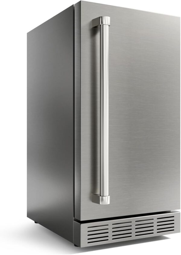 48b790d9bb2a4e7291cc8014f8d0a0d0 15 Inch Outdoor Refrigerator, Weather Proof Stainless Steel Beverage Beer Cooler Under Counter Fridge, Indoor/Outdoor Refrigerator with 3 Shelves for Patio Kitchen and Commercial Use