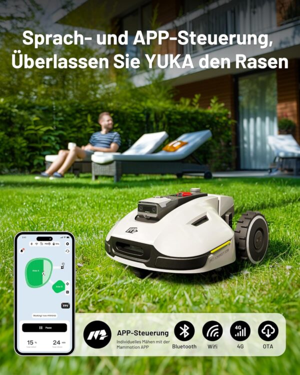 495461c6adca4b95988e0fb67469bf08 YUKA Mini 500H Robot Lawn Mower Reception 0.12 Acre, Max. 0.17 Acre, Ultrasense AI Vision+ RTK Positioning, Auto Mapping, App Control,45% Slope, Cutting Height 2''~3.5'', 3 Mowing Zones