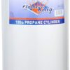 Steel Propane Tank Cylinder with POL Valve and Collar, Great for Mixed Heating Systems, Home fireplaces, Dryers and Grills-Flame King