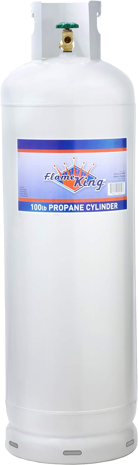 4a35d5584b8f4a888ab4171c24ef3d13 Steel Propane Tank Cylinder with POL Valve and Collar, Great for Mixed Heating Systems, Home fireplaces, Dryers and Grills-Flame King
