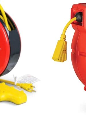 ReelWorks Mini Cord Reel Retractable 16AWG x 30�� 3C/SJTW & Extension Cord Reel 12AWG x 65�� 3C/SJT