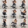 VIVO Cross-Legged Office Chair – Adjustable Height Floor Chair with Back Support for Yoga, Meditation, and ADHD (Black, CHAIR-CL02B-R)