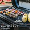 RoadTrip Portable Stand-Up Propane Grill with 3 Adjustable Burners & Instastart Ignition, 20,000 BTUs of Power for Outdoor Cooking