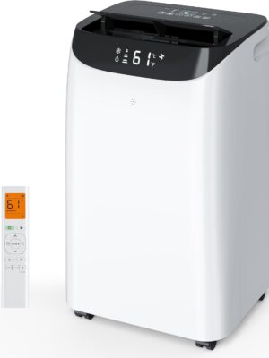 14000 BTU Portable Air Conditioners with Remote Control, 3-in-1 Free Standing Cooling AC Unit with Fan & Dehumidifier, Cools Room up to 700 sq.ft, Smart/Sleep Mode,3 Speed,Auto Swing,24H Timer