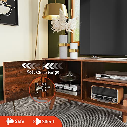 52a2e1c4121e4c4693cd1a303cd2c392 WLIVE TV Stand for 55 60 inch TV, Mid Century Modern TV Console, Entertainment Center