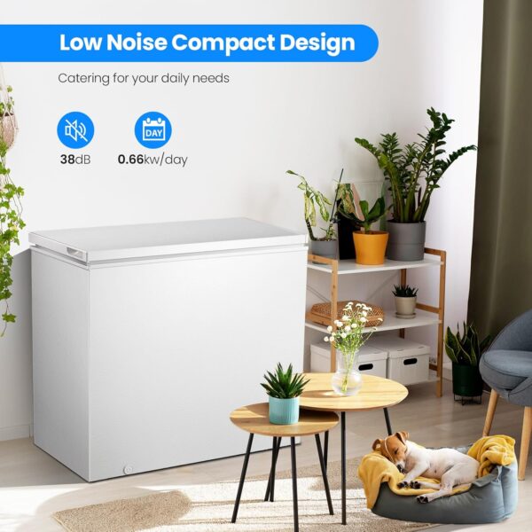 52d444d597094631a09bcfefea422be0 3.5 Cubic Feet Chest Freezer with 2 Removable Baskets Free Standing Top Open Door Compact Freezer with Adjustable Temperature for Home/Kitchen/Office/Bar (3.5 Cubic Feet, White)