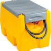 TECSPACE 58 Gallon Gasoline Tank, Portable Fuel Tank with 12V Electric Fuel Transfer Pump, 40 GPM Gasoline Fuel Tank with 4 Meters Hose for Gasoline Transportation (Yellow, 58 gal)