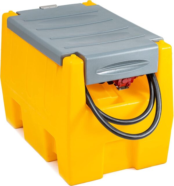 538607e5e8294d78b30fd5486fa2bc09 TECSPACE 58 Gallon Gasoline Tank, Portable Fuel Tank with 12V Electric Fuel Transfer Pump, 40 GPM Gasoline Fuel Tank with 4 Meters Hose for Gasoline Transportation (Yellow, 58 gal)