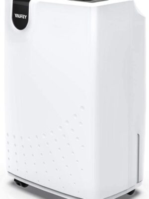 30 Pint Dehumidifier for Home Basements Bedroom Garage, Mid-Size Portable with Continuous Drain Hose Outlet and Wheel, 4 Gallons/Day Intelligent Humidity Control for Space Up to 1500 Sq Ft