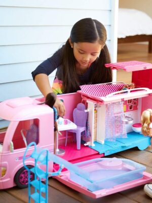3-in-1 DreamCamper Vehicle, approx. 3-ft, Transforming Camper with Pool, Truck, Boat and 50 Accessories, Makes a Great Gift for 3 to 7 Year Olds